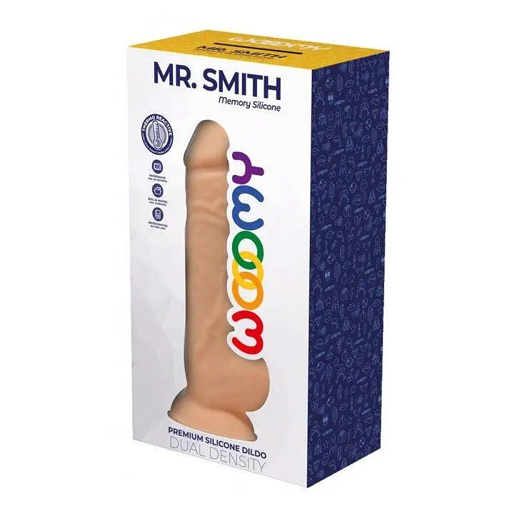 Силиконовый фаллоимитатор Wooomy Mr.Smith, термореактивный, с присоской, длина 17,5, диаметр 3,3 см - фото 2