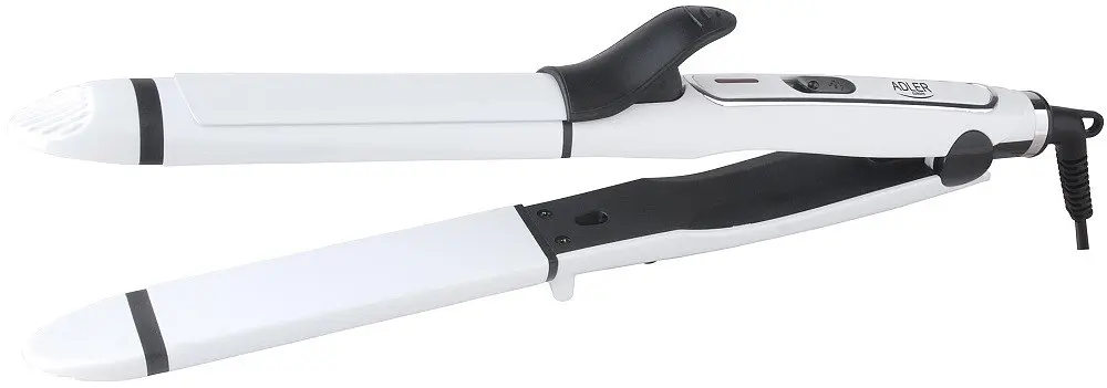 Праска для волосся Adler AD-2104, білий, 50 Вт, кераміка, для випрямлення та завивки волосся