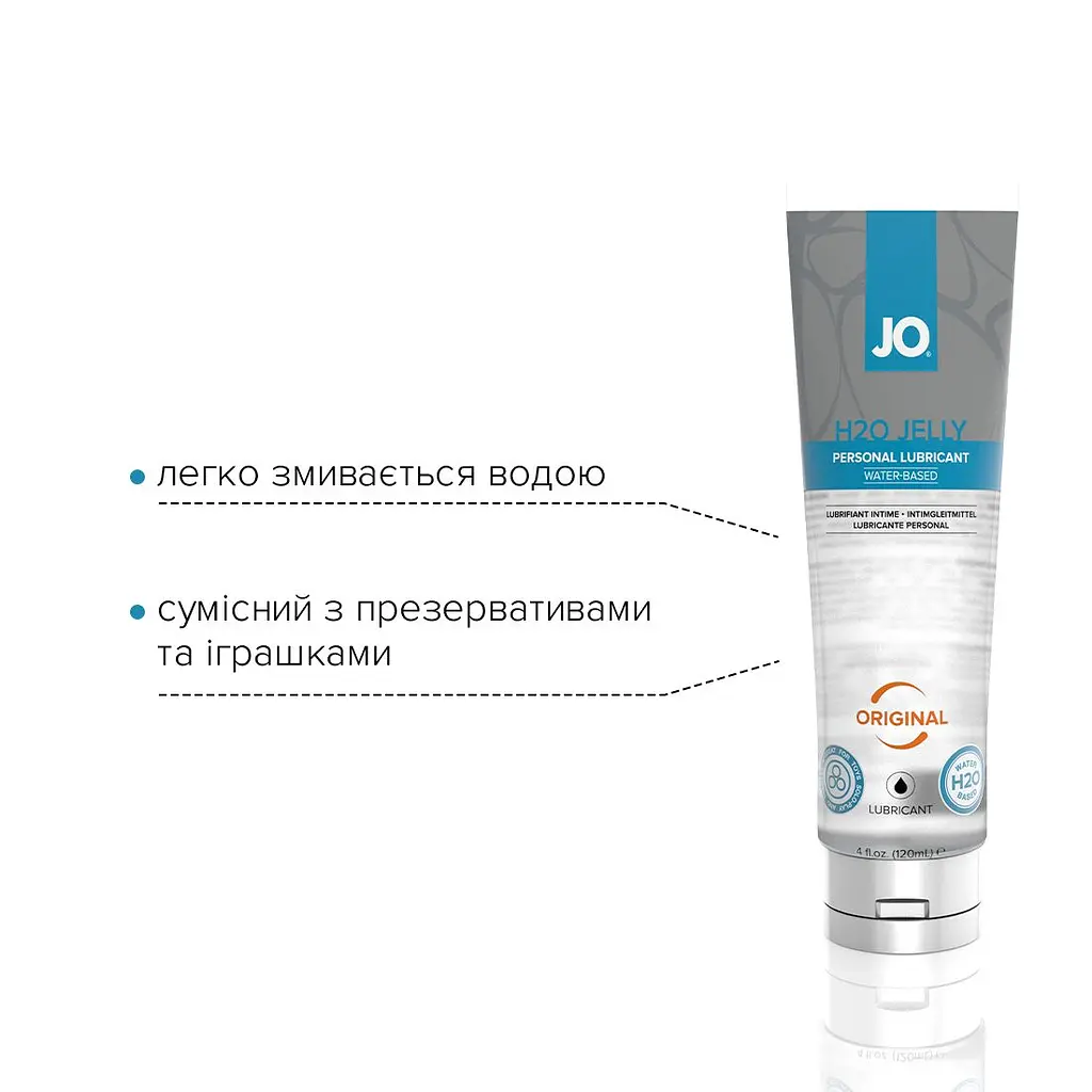 Густий лубрикант на водній основі JO H2O JELLY — ORIGINAL (120 мл), без парабенів та гліколю - фото 3