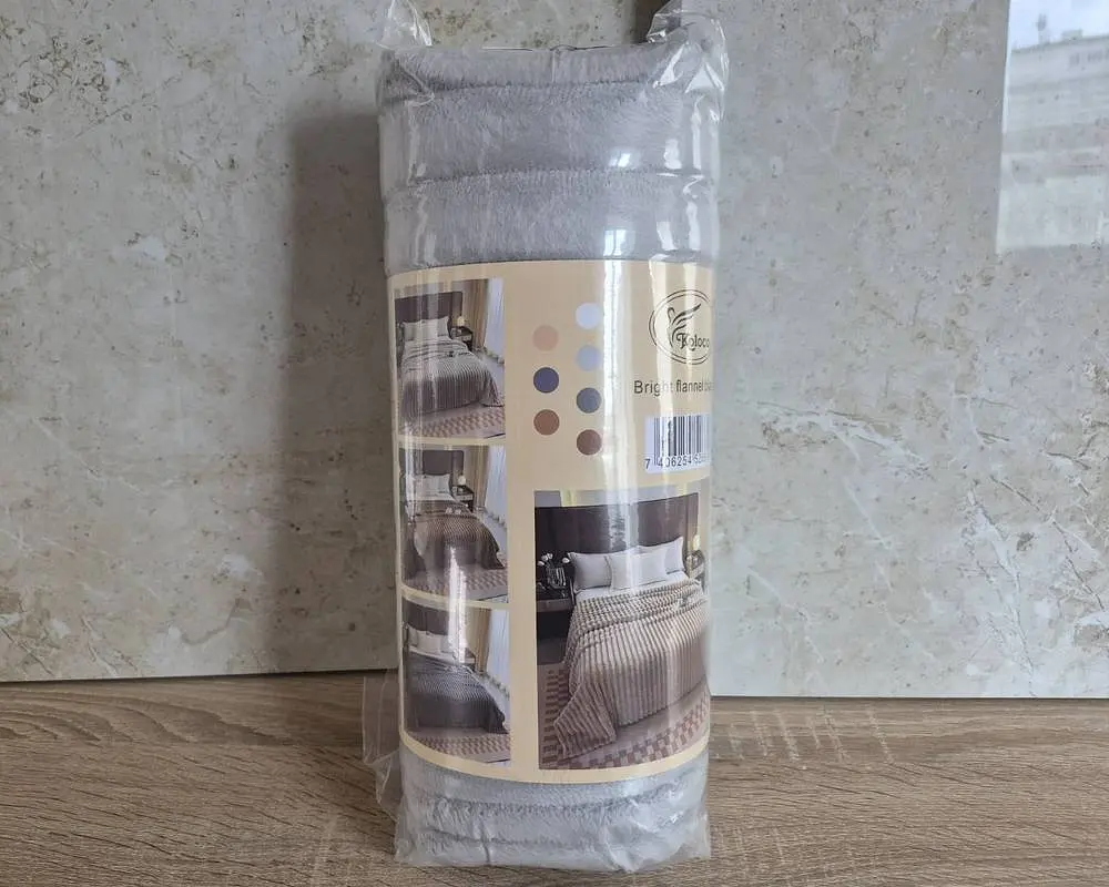Плед-покривало Koloco королівський шарпей 1-152 смужка 5 см 200х230 світло-сірий - фото 4