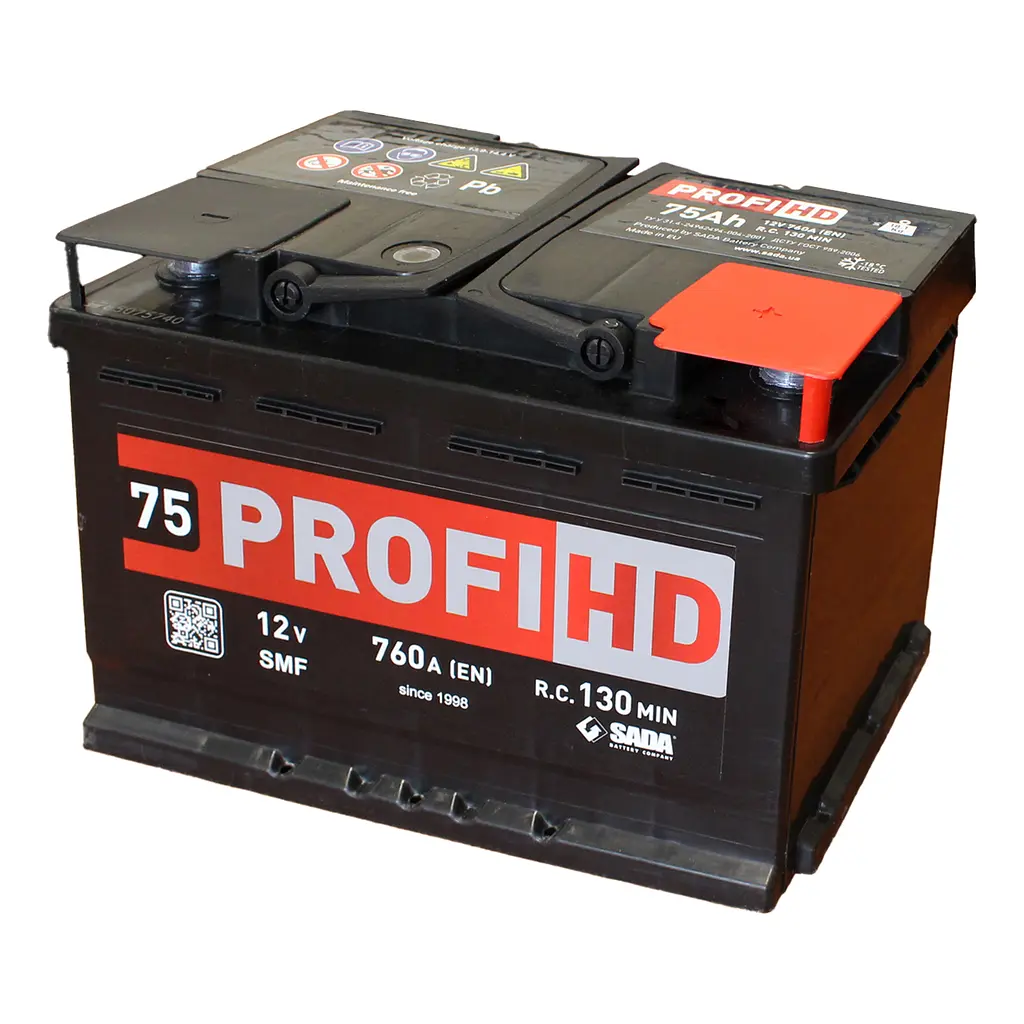 Автомобильный аккумулятор SADA PROFI HD 6СТ-75 SMF (-/+) Евро, 12В 75Ач 760А - фото 3