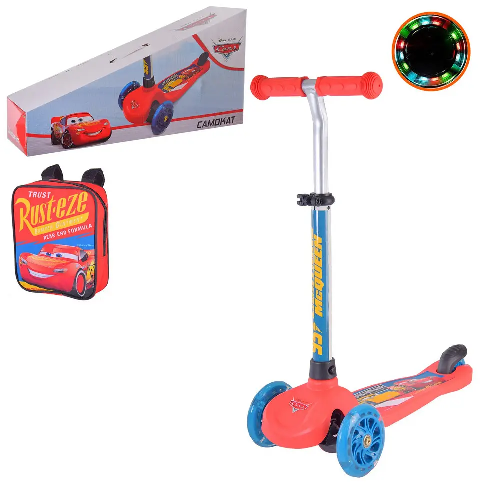 Дитячий самокат "Cars" з рюкзаком Bambi 17х20 см det0010199 - фото 2