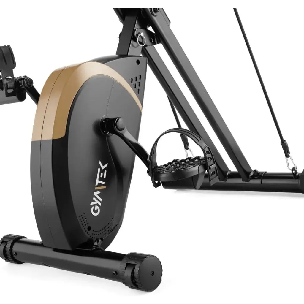 Велотренажер Gymtek FX800 магнитный складной с эспандерами золотой - фото 5