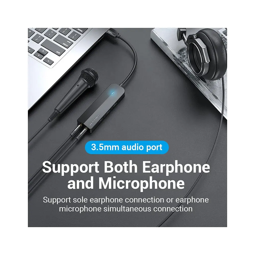 Концентратор VENTION USB 3.0 to 3хUSB 3.0/2хTRS Audio/USB Micro 1.0m (CHIBF) - фото 6