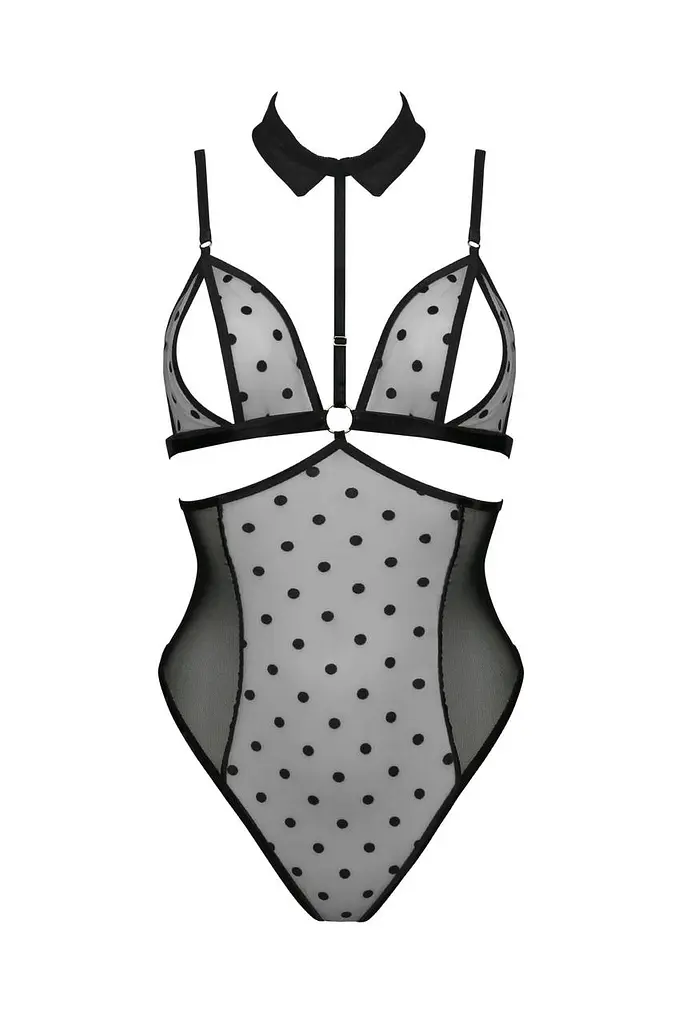 Боди с открытой грудью Passion DOMINICA Body XXL/XXXL black воротник-чокер корсет - фото 3