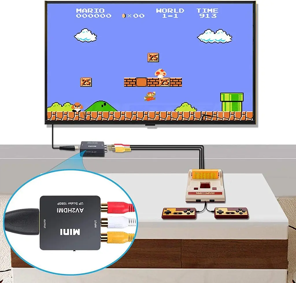 Конвертер QGECEN AV RCA в HDMI 720P/1080P для DVD, PS2, VCR, Wii - фото 6