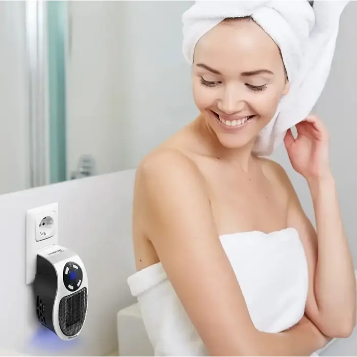 Портативный обогреватель 500W, Portable Heater с пультом и дисплеем / Настенный электрообогреватель - фото 7