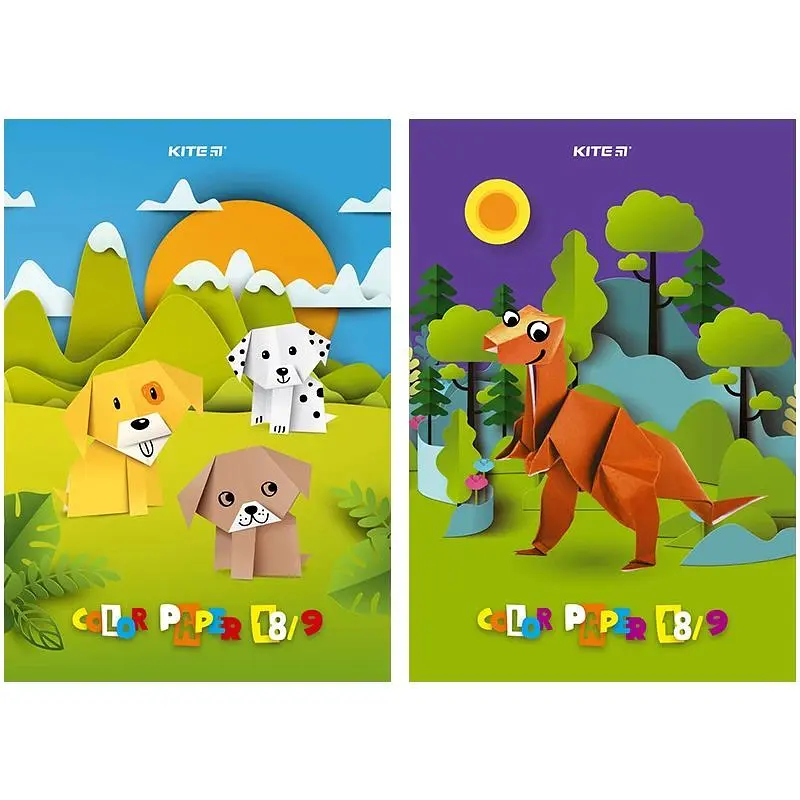 Папір кольоровий Kite односторонній А4 18 аркушів 9 кольорів (K23-1250) - фото 5