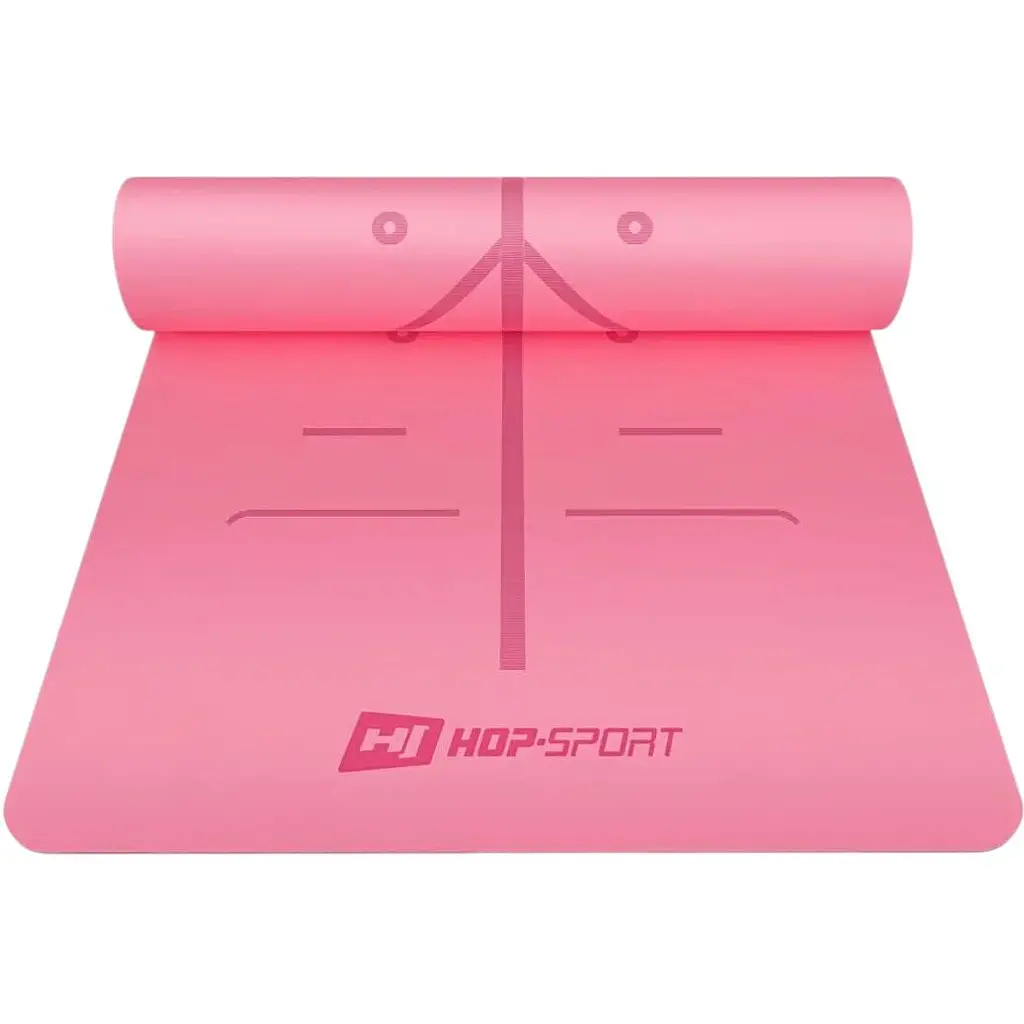 Фитнес-коврик для йоги Hop-Sport PU HS-P005GM 183x68 см розовый - фото 2
