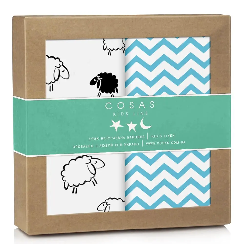 Багаторазові пелюшки дитячі SHEEP & ZIGZAG 2шт COSAS (4822063795275)