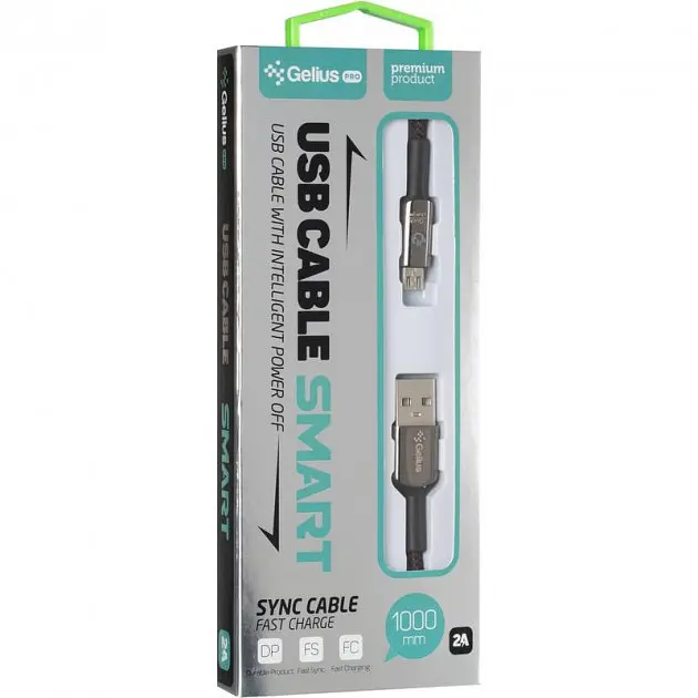 USB кабель Gelius Pro Smart GP-U08m MicroUSB Black (2A) - фото 3