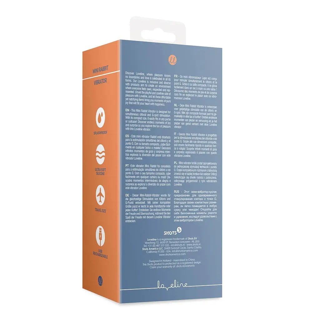 Вибратор-кролик Loveline Mini Rabbit 14.3 см синий - фото 12