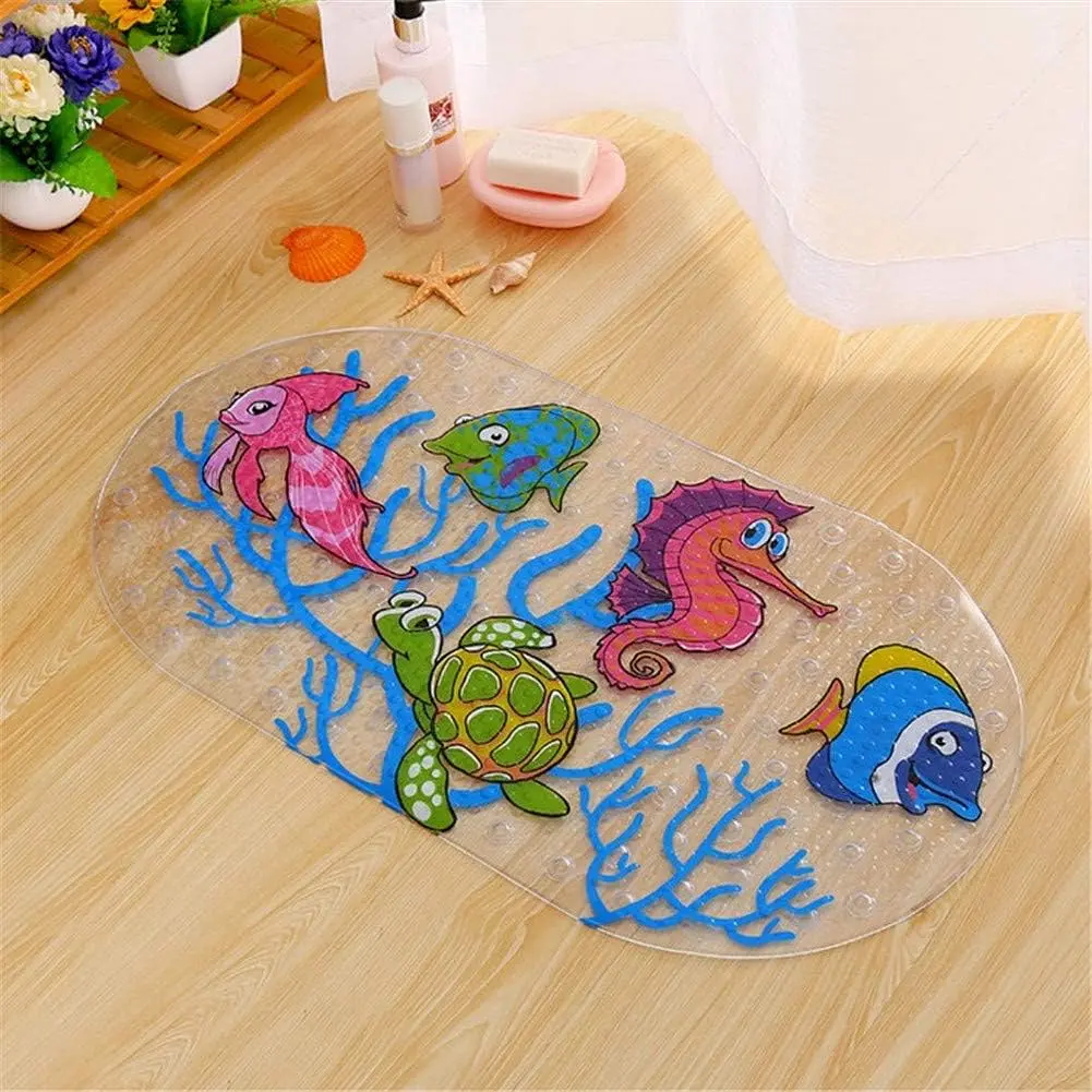 Дитячий антиковзаючий килимок на присосках 65х38 у ванну резиновий противоскользящий коврик гумовий для дорослих дітей силіконовий морський коник - фото 11