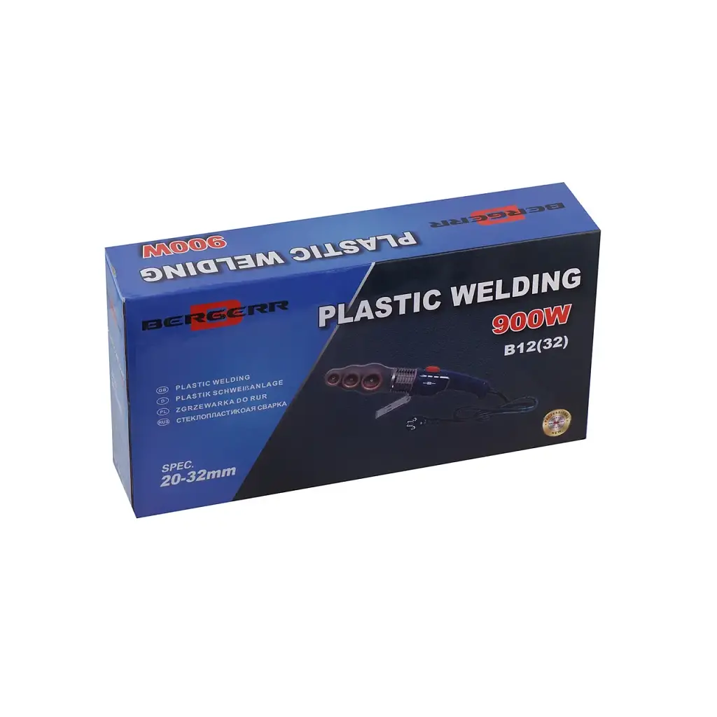 Паяльник для пластиковых труб Bergerr B12 900W кейс с насадками 20-32 мм. - фото 2