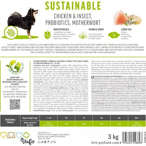 Сухой корм Brit Care Dog Sustainable Adult Medium Breed для собак средних пород, с курицей и насекомыми, 3 кг - фото 7