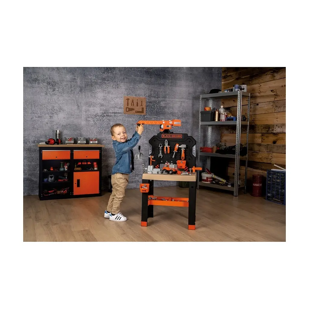 Игровой набор Smoby Блэк+Деккер. Профессиональная мастерская с подъемным краном и машинкой (7600360741) - фото 4