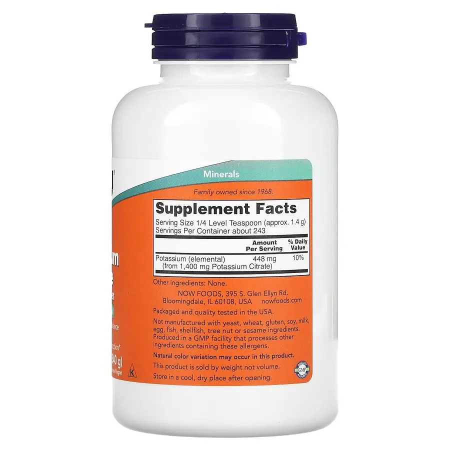 Вітаміни та мінерали NOW Potassium Citrate, 340 грам - фото 2