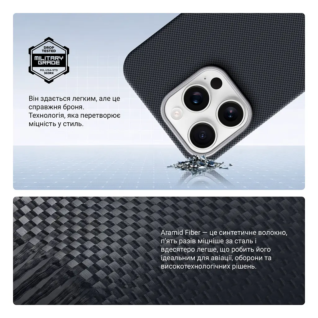 Чехол ArmorStandart BlackIcon Aramid Plain MagCase для Apple iPhone 16 Pro Max Black (ARM90170) - фото 4
