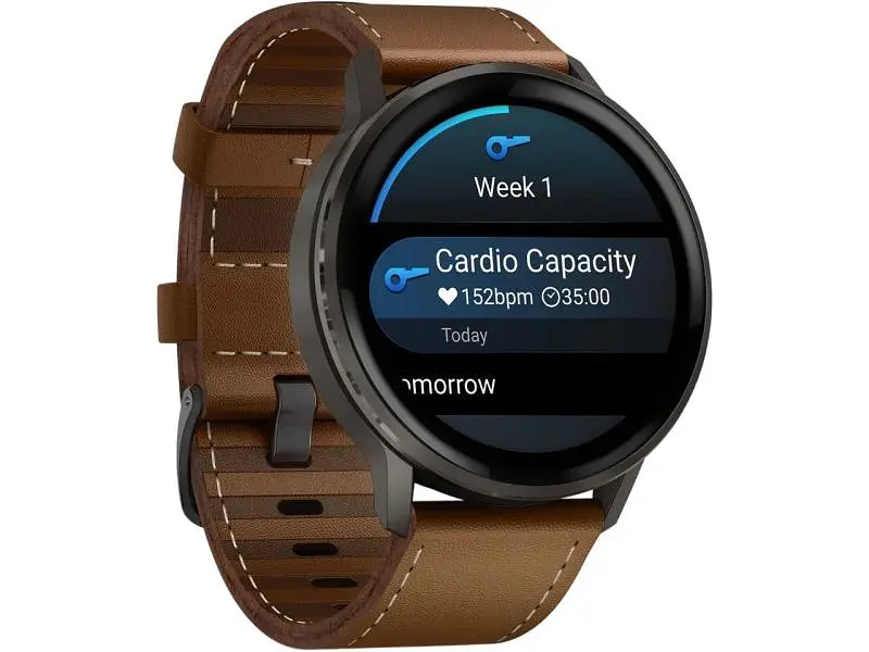Смарт-годинник Garmin Venu 4 45 mm Slate with Brown Leather Band (010-03014-03) - фото 2