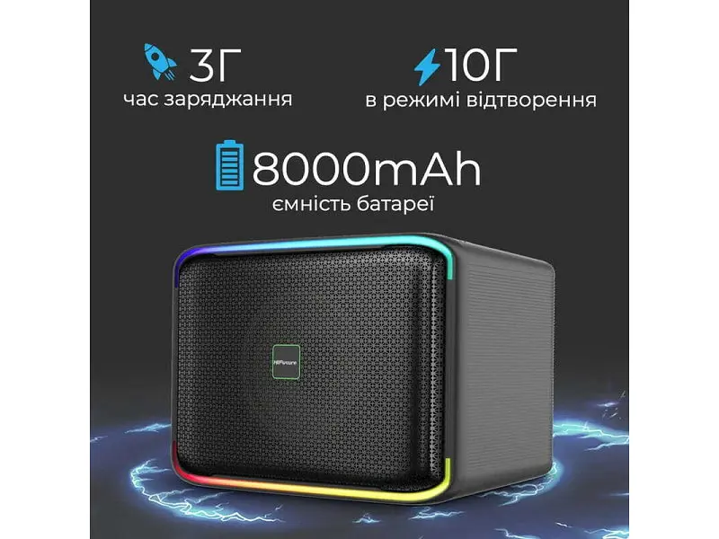 Портативна колонка HiFuture Event Horizon 100W Black (event horizon.black) - фото 3