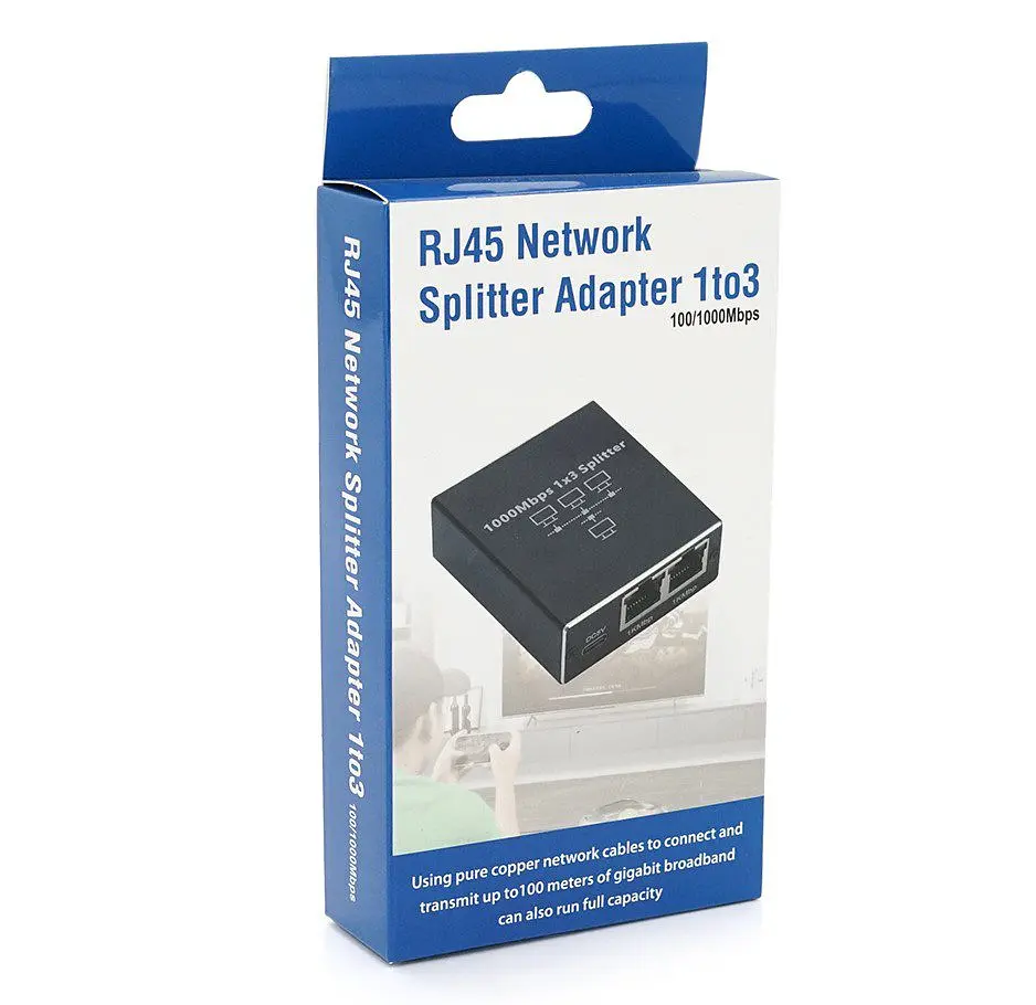 Активний RJ45-сплітер 1x3 Network splitter Adapter Voltronic YTS-RJ45-1to3 1000Mbps - фото 4
