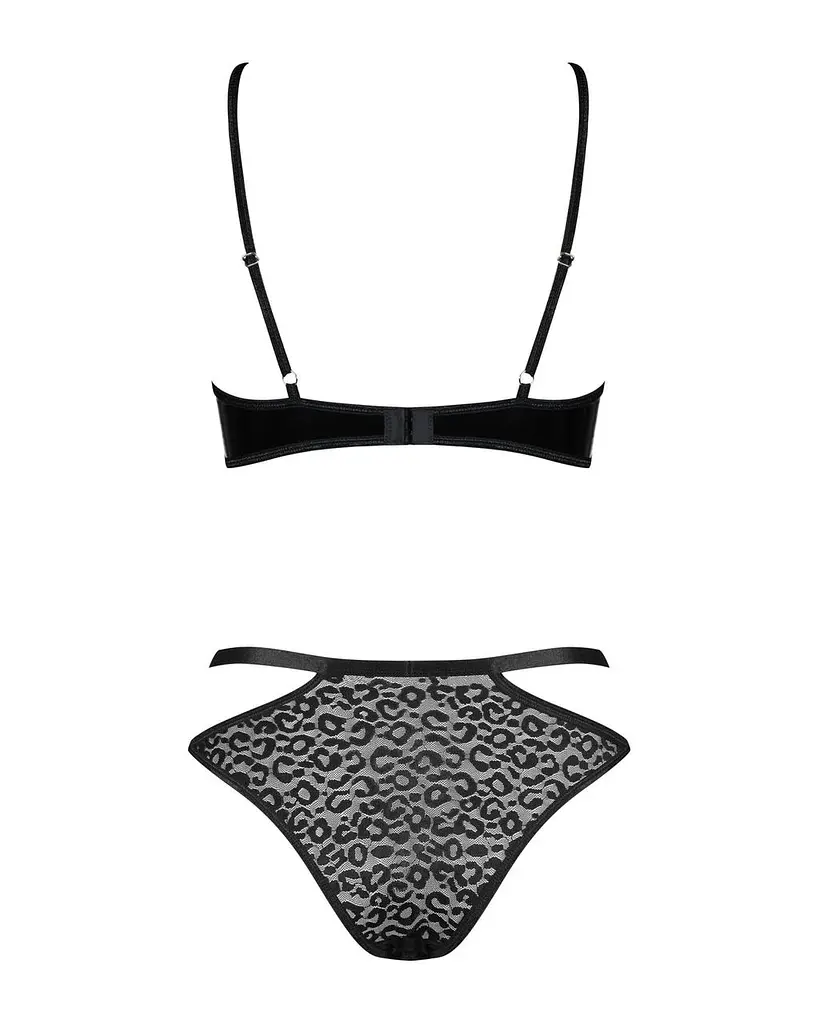 Эротический комплект под латекс со стрепами Obsessive Bagirela 2-pcs Set S/M - фото 6