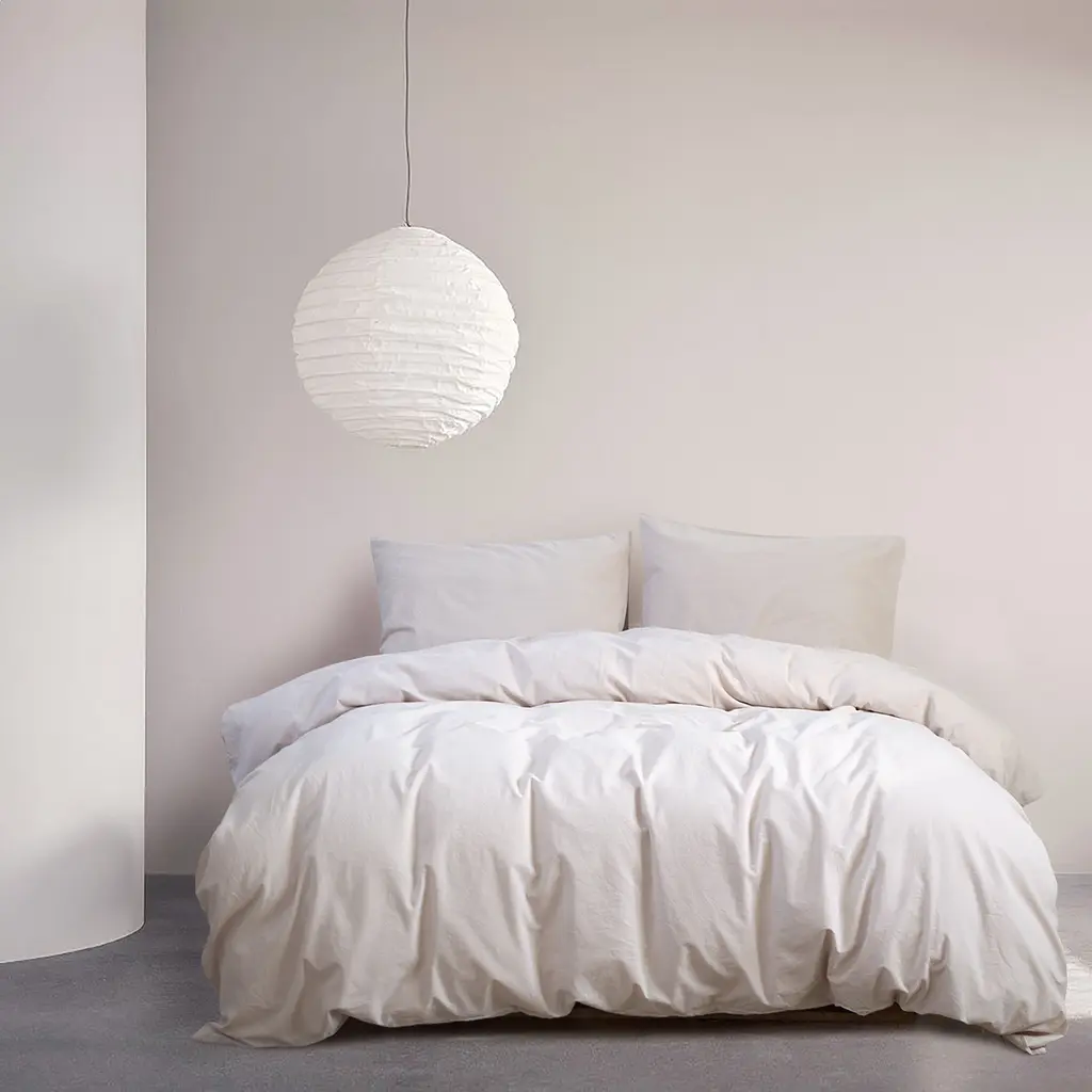 Постельное белье Lotus Home Washed cotton - Kansas бежевый евро - фото 2