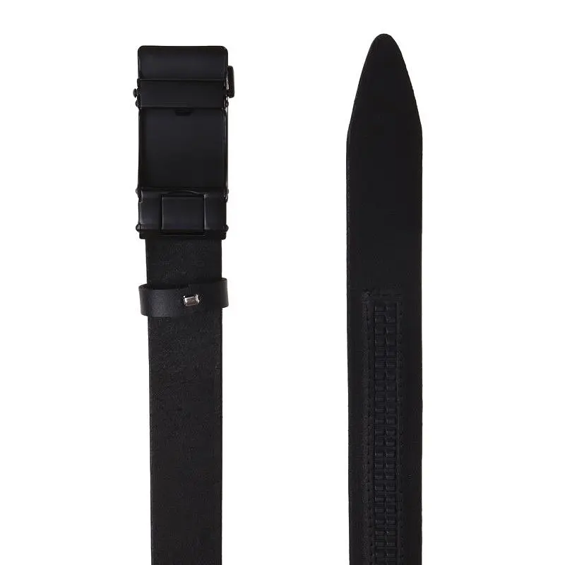Автоматичний чоловічий пасок з пряжкою115-125×3.5 / ремінь на штани Borsa Leather, чорний 115-125 см - фото 2