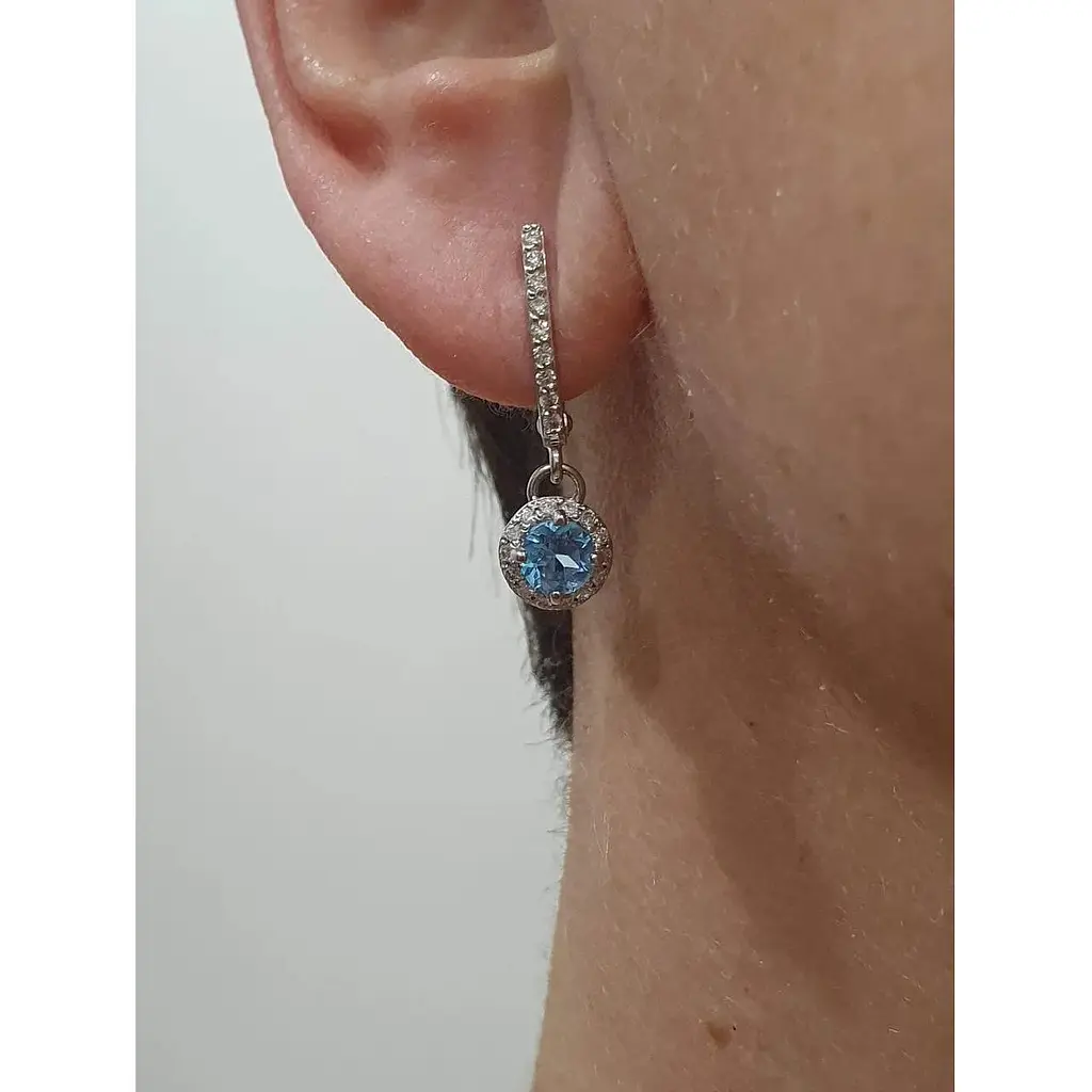 Золоті сережки Гаразд з діамантами і топазами. 3033351Б - фото 2