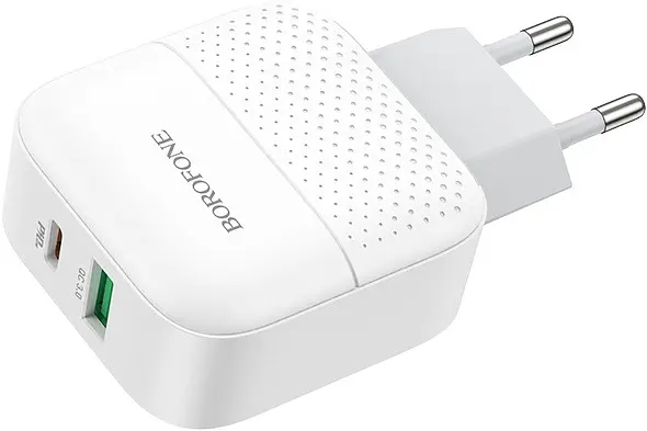 Зарядний пристрій Borofone BA46A Premium PD+QC3.0 3A 18W white - фото 3