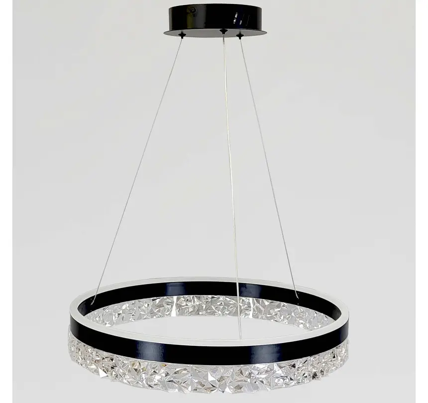 Світлодіодна люстра підвісна Artlight MD230327BK з чорним кільцем, 53W - фото 2