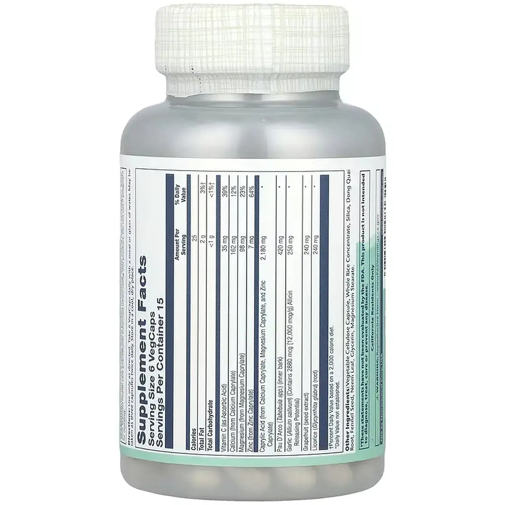 Комплекс трав Solaray Yeast Cleanse 90 веганських капсул - фото 2