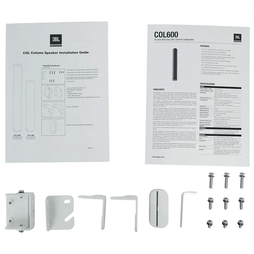 Акустические колонки JBL COL600 White (JBL-COL600-WH) - фото 5