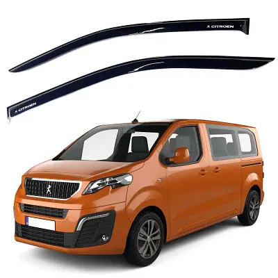 Дефлектори вікон вітровики Peugeot Traveller 2017- Скотч 3M Voron Glass - фото 4