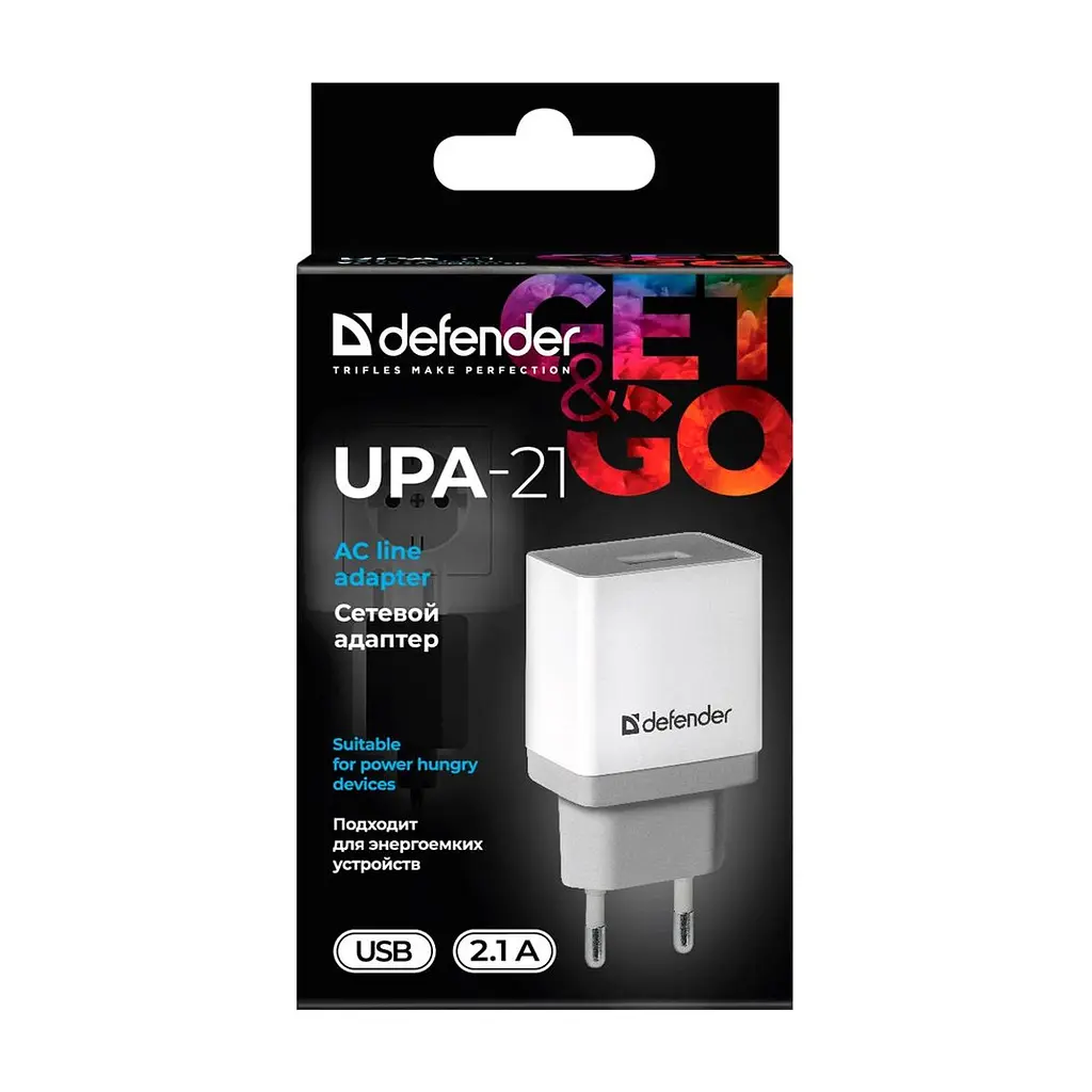 Зарядное устройство для Defender UPA-21 white, 1xUSB, 5V / 2.1A (83571) - фото 4
