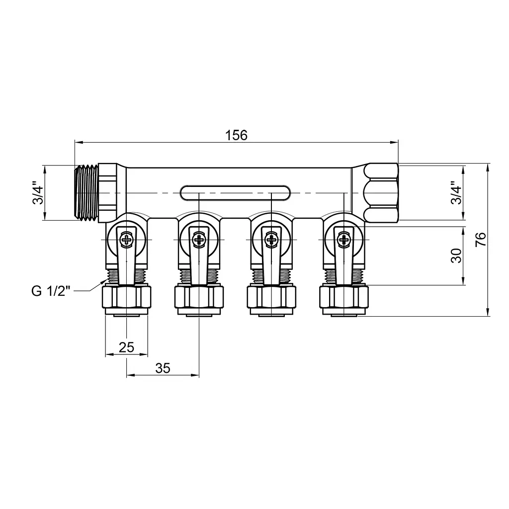 Колектор SD Plus 3/4" 4 виходи SD231W4 - фото 3