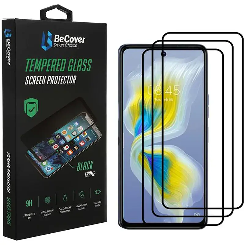Скло захисне BeCover Tecno Camon 18 Premier Black (707327) - фото 3
