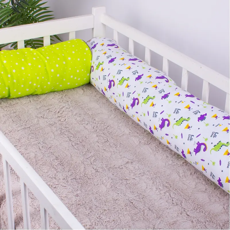 Валики-бортики MirSon Kids Time 18-0001 Hello Dino білі 2 шт. - фото 2