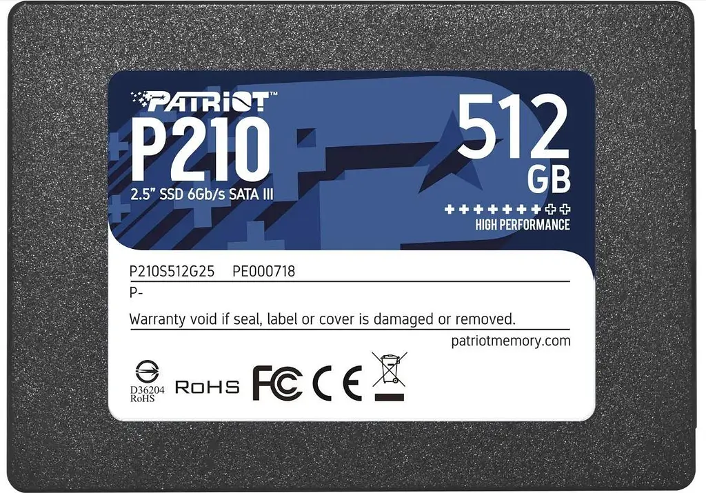 Накопичувач ССД - SSD Patriot P210 512 GB 2.5" SATAIII 3D QLC - фото 2