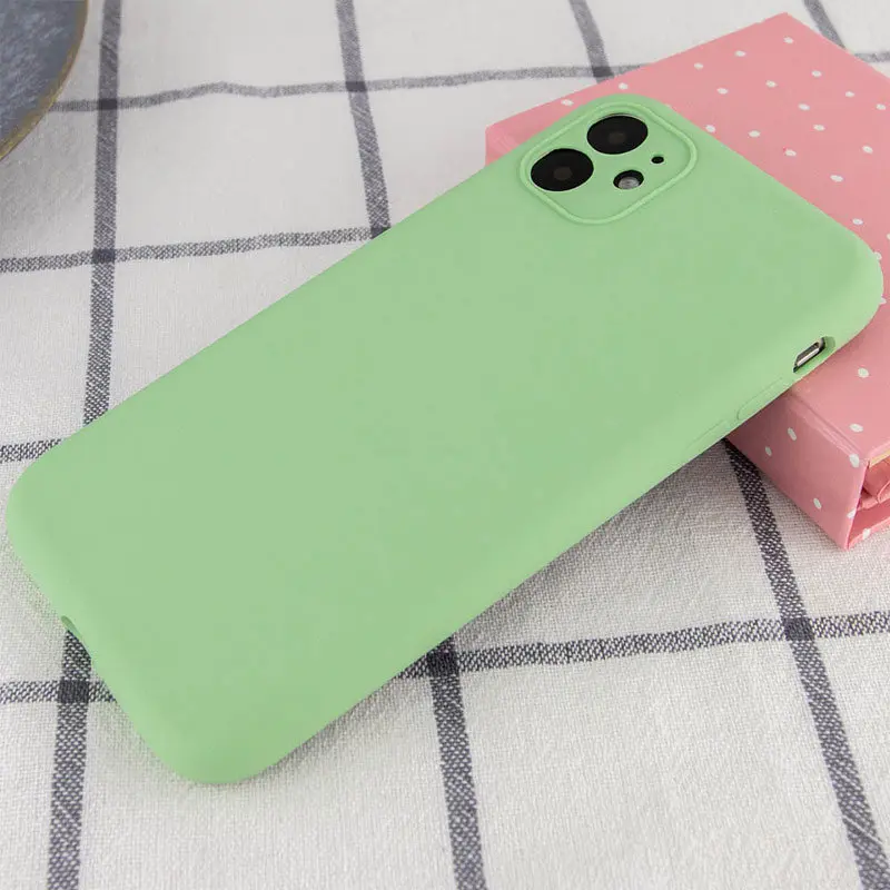 Чохол Silk Full Camera Protective (AA) NO LOGO для Apple iPhone 12 (6.1") М'ятний / Mint - фото 2