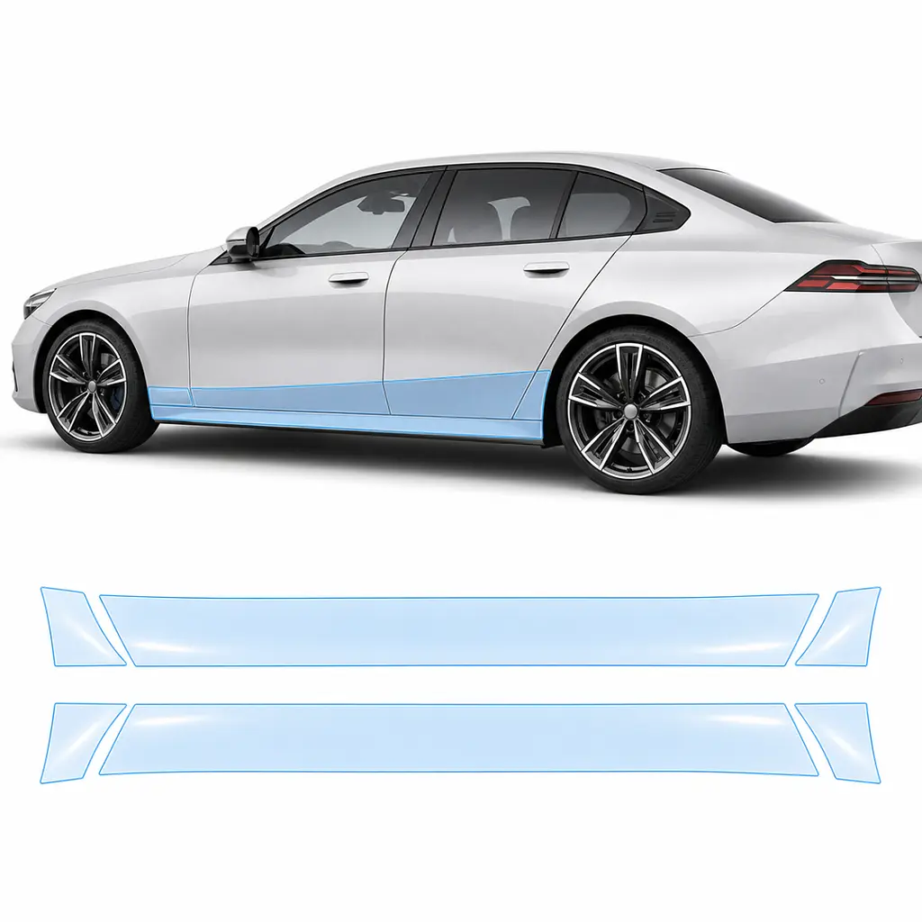 Антигравійна захисна бронеплівка за лекалами для BMW i5 G60 2023- нижня зона кузова та пороги