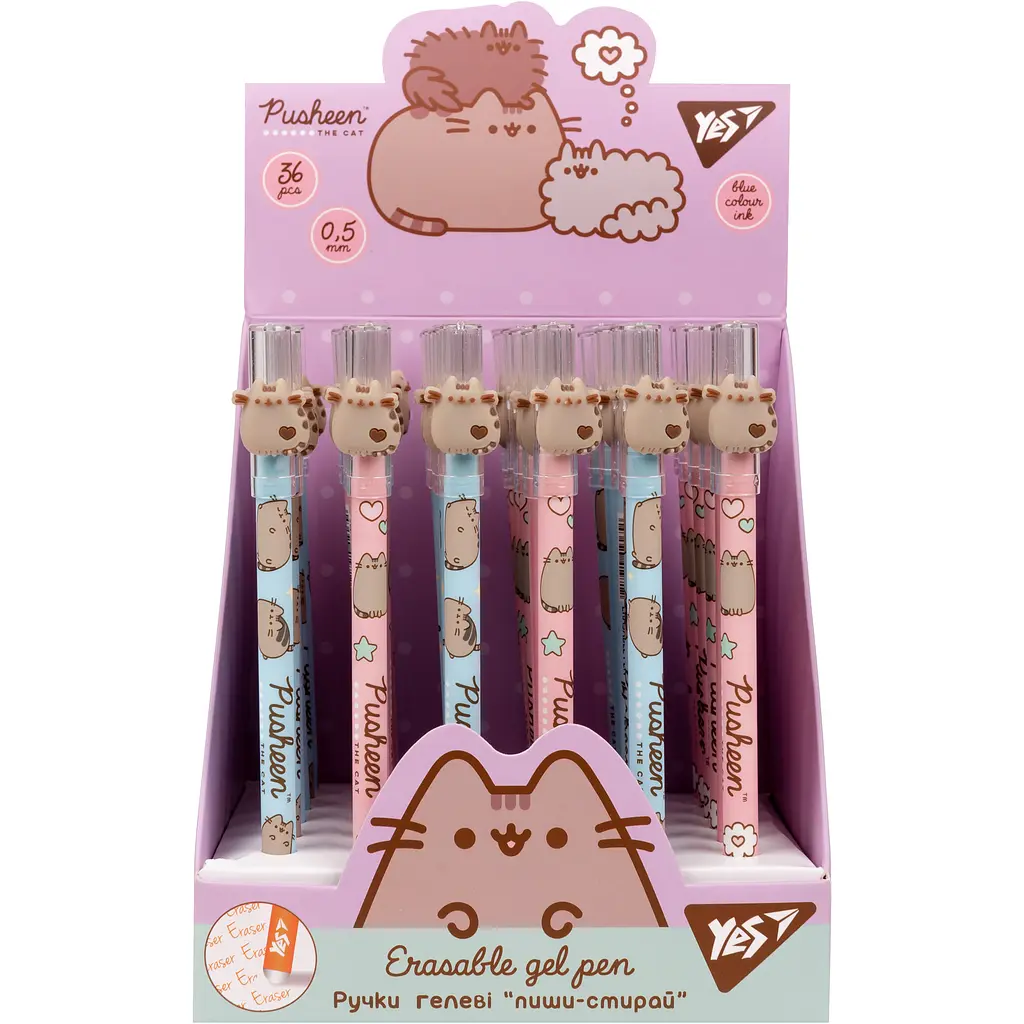 Ручка гелева пиши-стирай Yes Pusheen 0.5 мм синя (420398) - фото 4