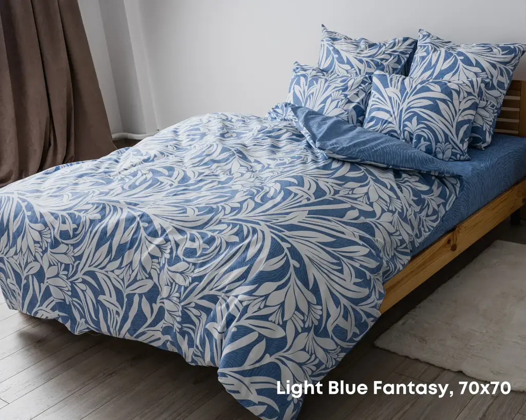 Постільна білизна ТЕП Soft Dreams Light Blue Fantasy 70x70 євро синя - фото 2