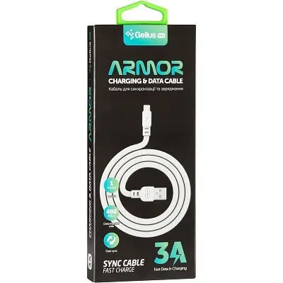 USB кабель Gelius Pro Armor iPhone 8 Lighting White - фото 2