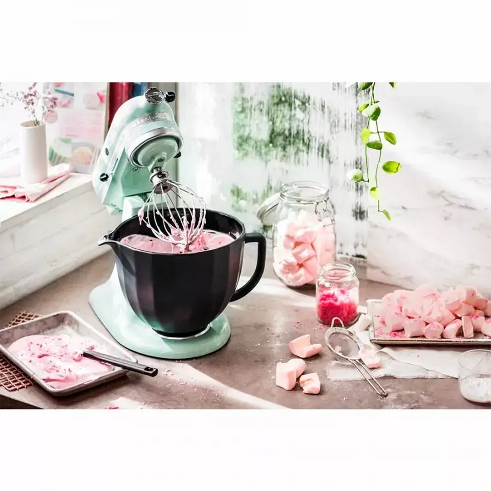 Чаша KitchenAid 4,7 л 5KSM2CB5PBS керамічна, з ручкою, текстурована, колір чорна раковина - фото 3
