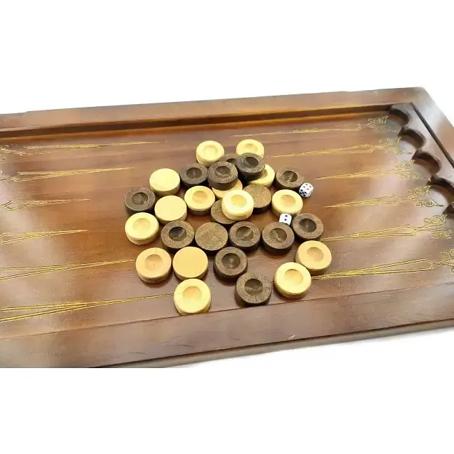 Фишки для нард деревянные коричневые - фото 1