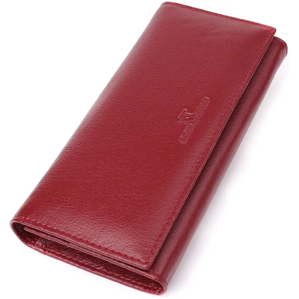 Елегантний гаманець у два складення з натуральної шкіри ST Leather 23065 бордовий - фото 11