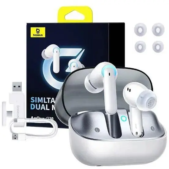 Беспроводные наушникии Baseus AeQur G10 TWS белые - фото 7