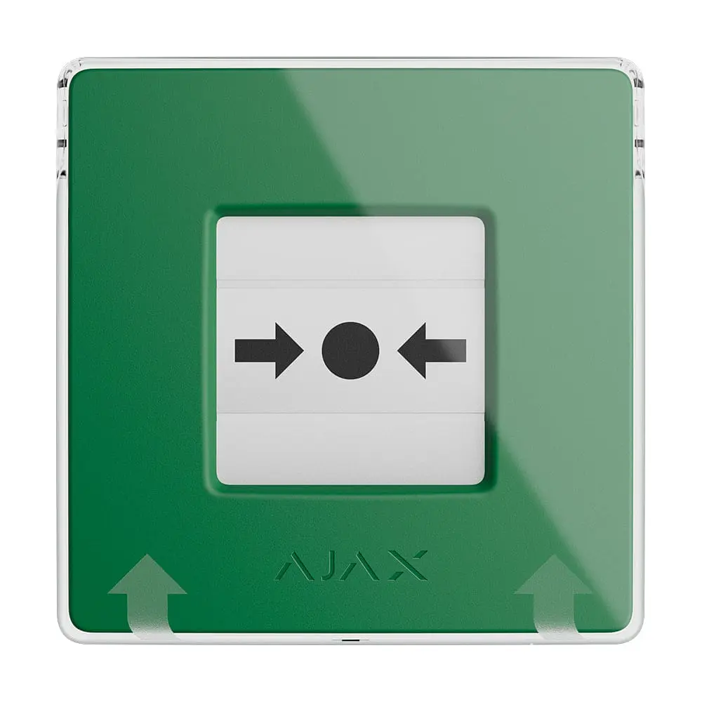 Бездротова кнопка для активації пожежної тривоги вручну Ajax ManualCallPoint Green Jeweller (26-00663) - фото 2