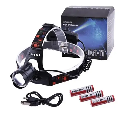 Налобный фонарь Police BL-XQ-218-HP50 Power bank + microUSB + 3х18650 + 3 режим - фото 5